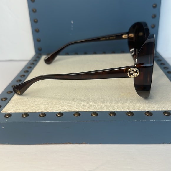 💯 - New Authentic - GUCCI Brown Gradient Oval Sunglasses GG0368S 002 55 - Picture 8 of 16